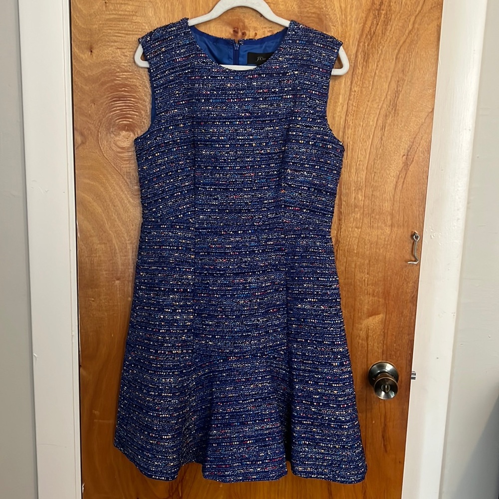 J. Crew Coco Tweed Boulce Flutes Flare Hem Dress